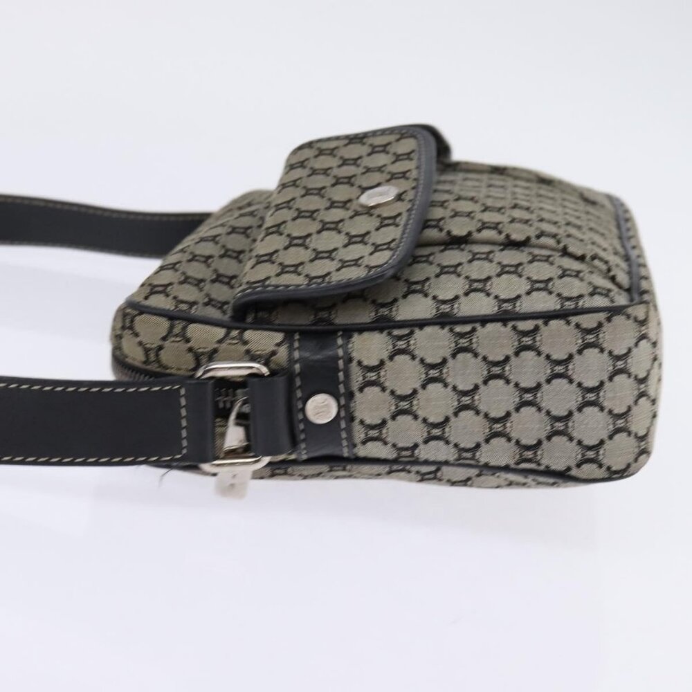 Authentic CELINE Macadam Canvas Shoulder Bag Navy Gold - Picture 10 of 16